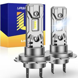 H7 Fog Light Bulbs Combo, 32000LM 800% Super Bright H7 light, Real Mini Size No Adapter Needed, 6500K White, Pack of 2