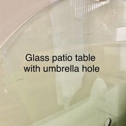 Patio Table GLASS With Hole, 42”