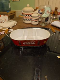 Vintage Coca-Cola Metal Utensil Caddy / Condiment Holder - NEW Condition