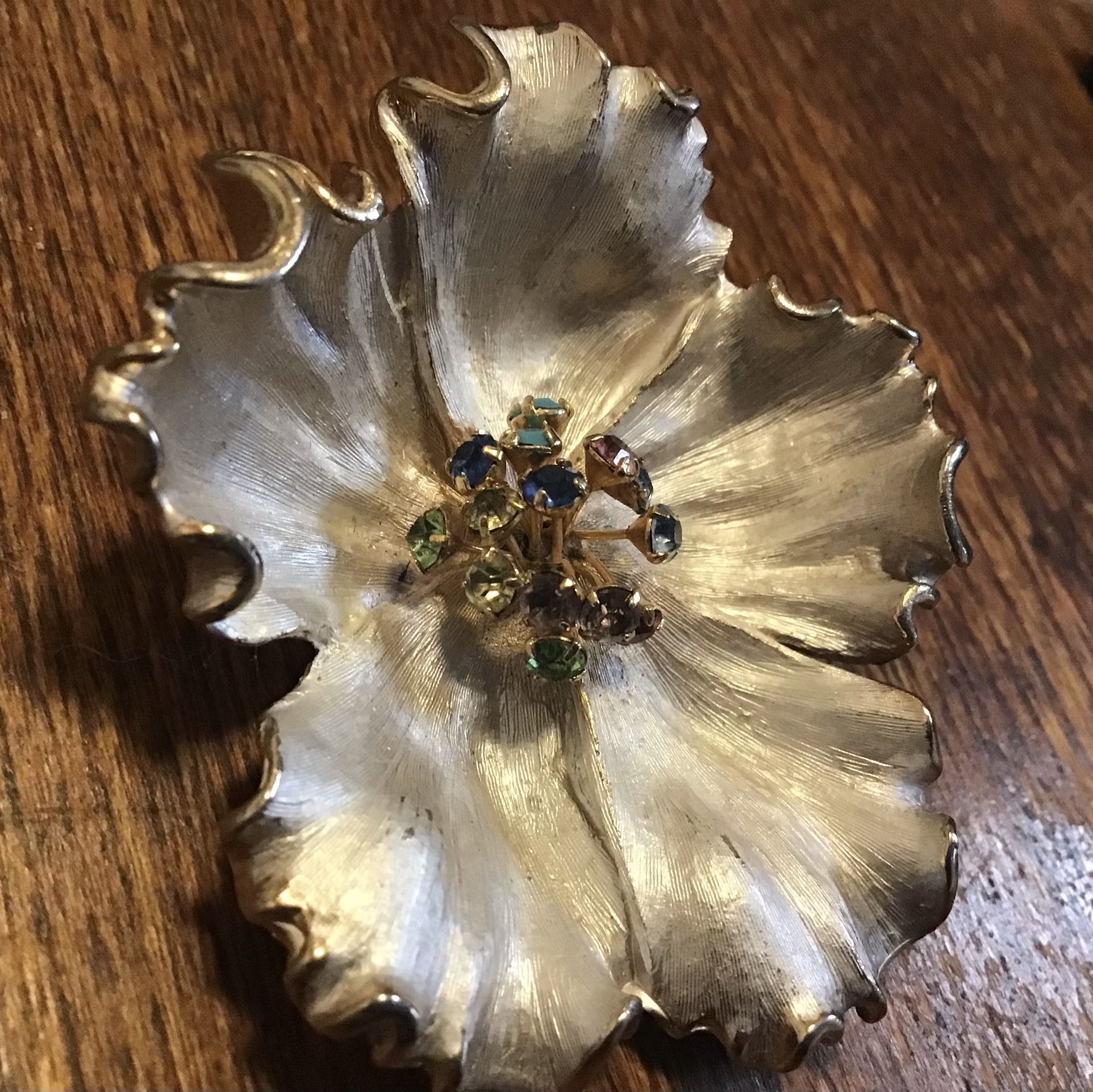 Silver Vintage Kramer Flower Brooch