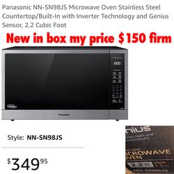 New in box Panasonic NN-SN98JS Microwave Oven Stainless Steel Countertop/Built-In with Inverter Technology and Genius Sensor, 2.2 Cubic Foot $150 firm