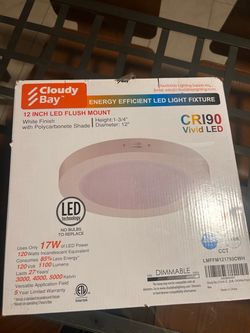Brand New Cloudy Bay 12" LED Flush Mount Ceiling Light - 17W (Tunable CCT)