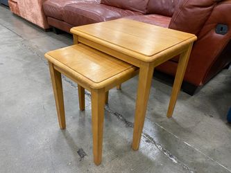 Light Wood Nesting End Tables (Set of 2)