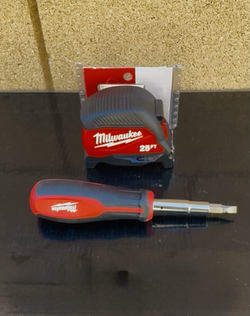 MILWAUKEE 25ft Magnetic Tape Measure AND 11in1 Multi-Bit Screwdriver