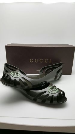 GUCCI new rubber open toe flats