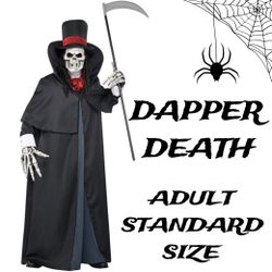 Halloween Costume Dapper Death Skeleton Reaper Adult Standard Size💀🎃✨️