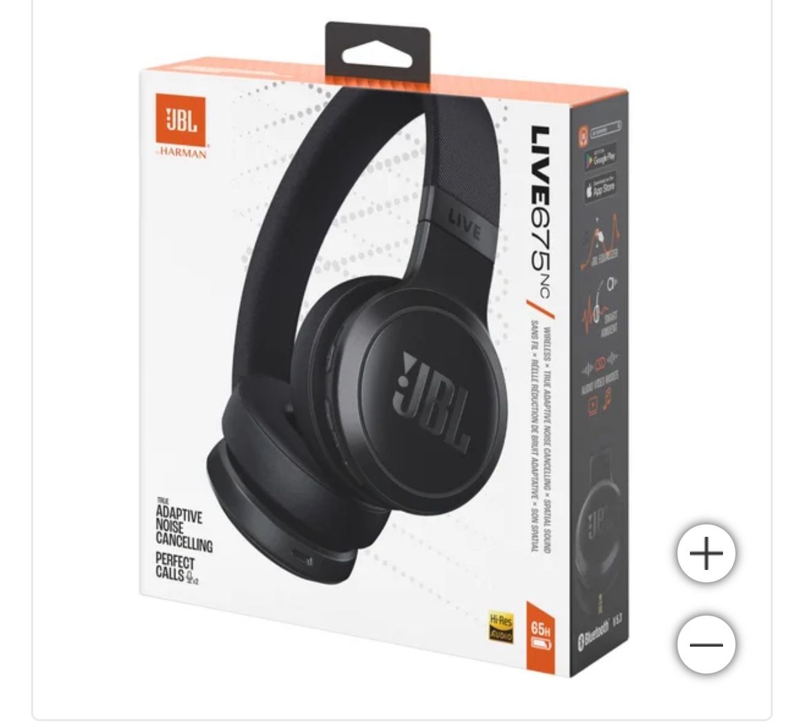 JBL Live 675NC Wireless True Adaptive Noise-cancelling On-Ear Headphones