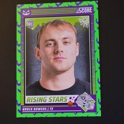 Brock Bowers Rising Stars Rookie Panini Score 2024 Halloween Football Trading Card Green #8