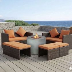 Kinger Home Loren 32-Inch Round Propane Fire Pit Table, Alloy Steel Outdoor Fire Pit with 50,000 BTUs, CSA Certified, Includes Lava Rocks and Weatherp