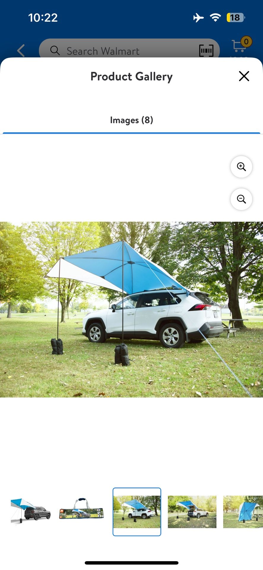 Ozark Trail Universal SUV Awning, Gray, 2 Steel Poles