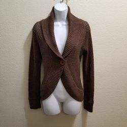Women's L/S Cardigan Shawl Collar One Button 