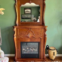Electric Fireplace with Mirror 