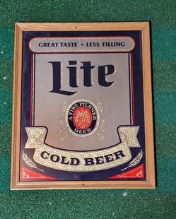 Vintage Miller Lite Beer Sign Mirror