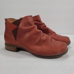 Wanda Panda Rust Orange Leather Slouchy Ankle Boots Women’s Size 9