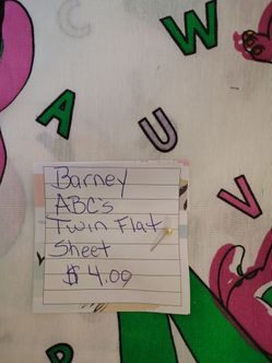 Barney's ABCs Sheet