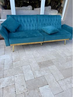 Indoor velvet blue  sofa