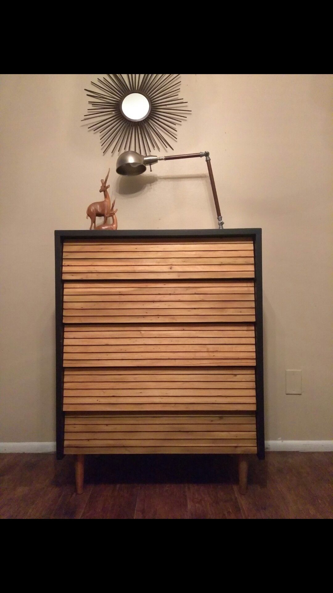 Mid-century Lawrence Peabody Highboy dressers designed for Child Craft.