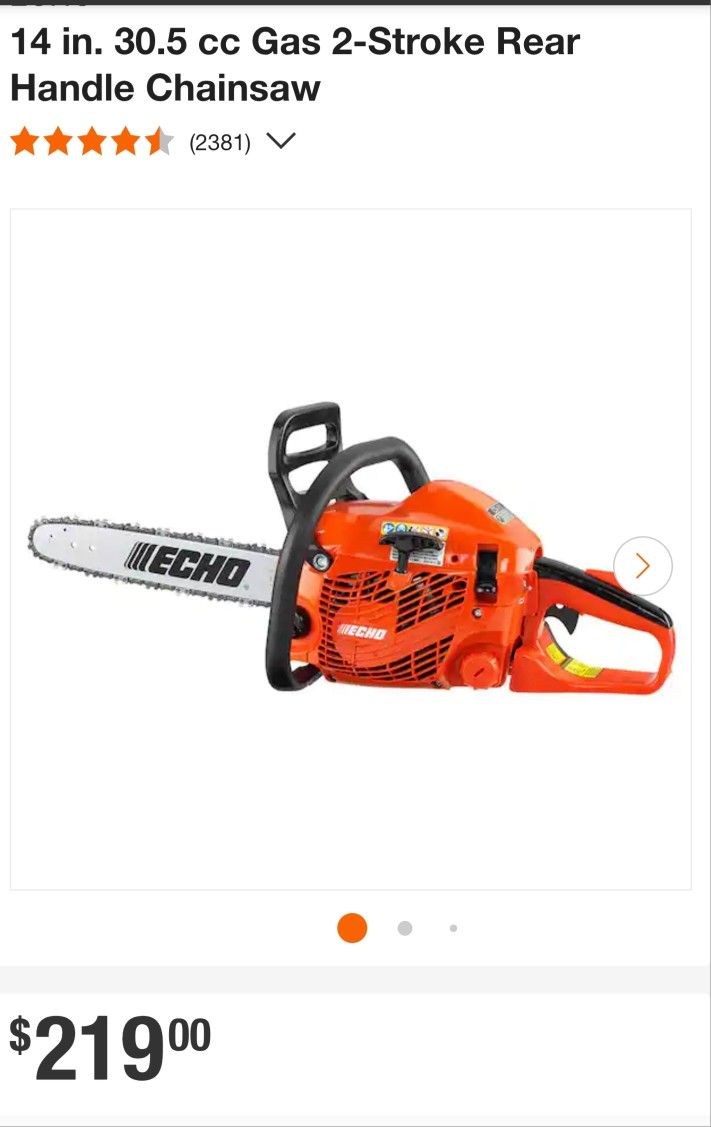 Brand New Echo 30.5 CC Gas Powered Chain Saw, 14"
