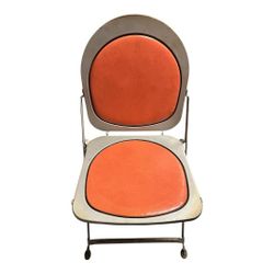 VINTAGE 1940'S INDUSTRIAL ART DECO BTC HOSTESS LEATHERETTE FOLDING CHAIRS