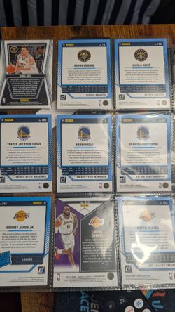 1 whole page of basketball cards