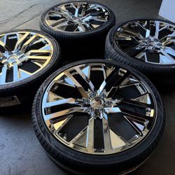 26” Next Gen Chrome Wheels Tires Escalade Tahoe Yukon Tahoe Rims New 