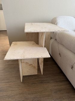 Travertine Side Tables