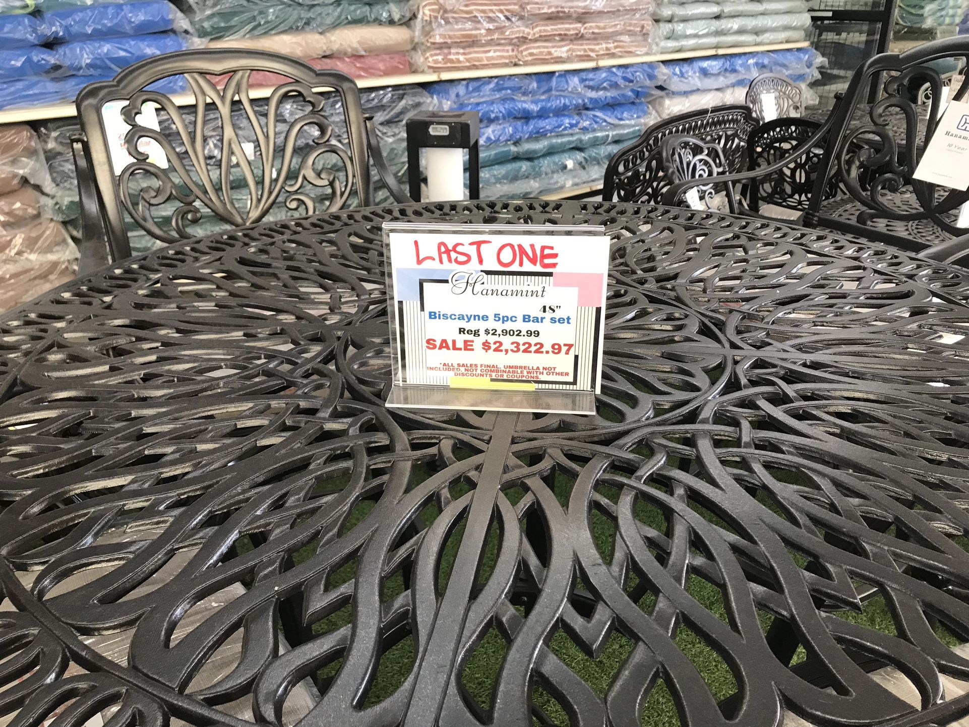 ((( BISCAYNE 5 PIECE BAR PATIO SET )))