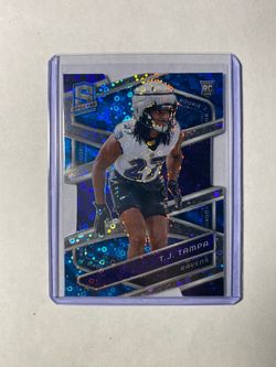 2024 Panini Spectra Rookies Neon Blue Die-Cut Prizm /50 #192 TJ Tampa Rookie RC