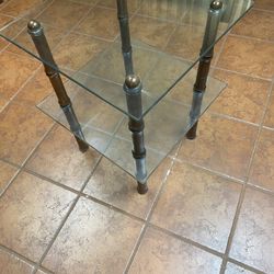 Bamboo Glass End Table
