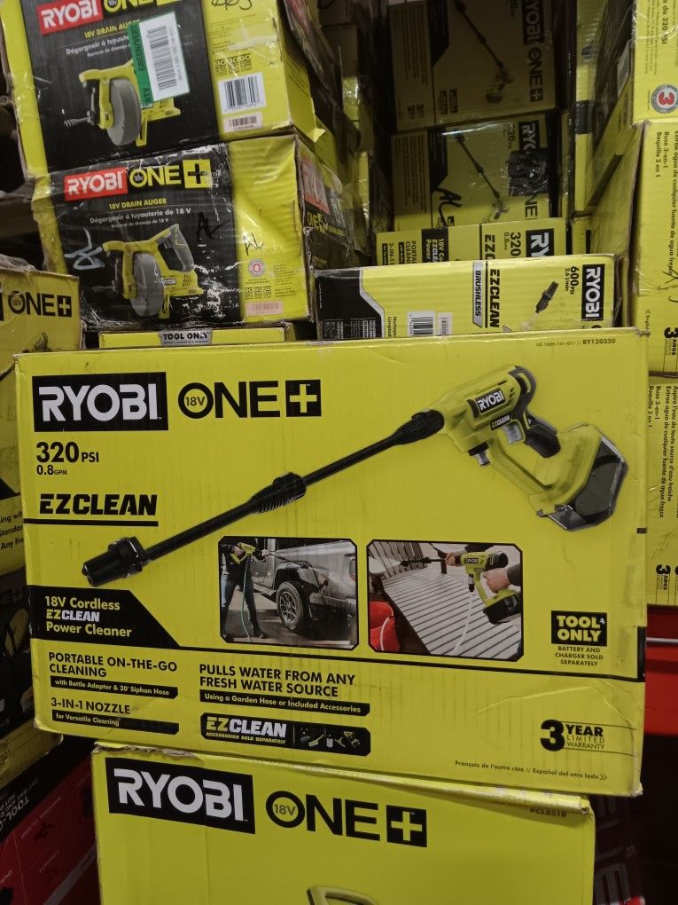 Ryobi ONE + 18V Cordless EZCLEAN Power Cleaner. 320 PSI 0.8GPM. Tool-Only