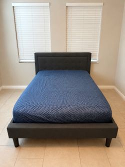 Full size bed frame and mattress