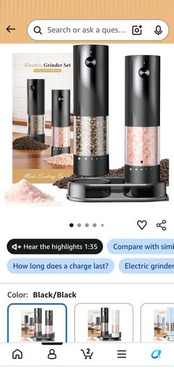 Brand new salt pepper with the rechargeable grinder set