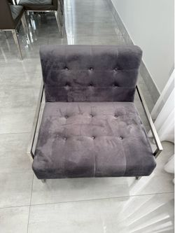 Gray accent chair