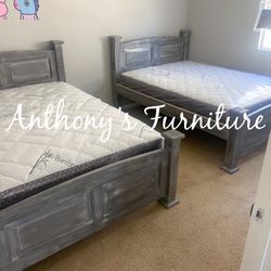 2 Full Size Frame & 2 Bamboo Mattress 