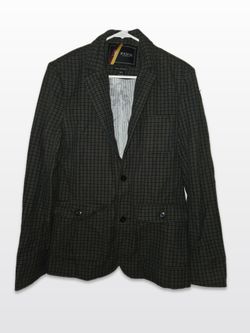 FINK Clothing Plaid Blazer Men's Small Brown Tan Sport Coat Two Button