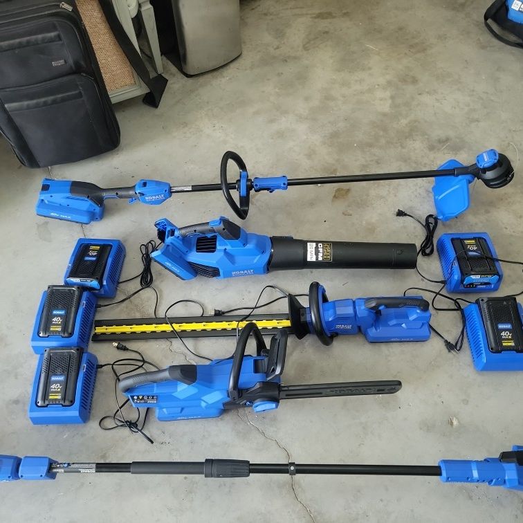 Kobalt 40 Volt Pole Saw Chainsaw Blower Weed Eater Hedge Trimmer for Sale in Indialantic Florida OfferUp