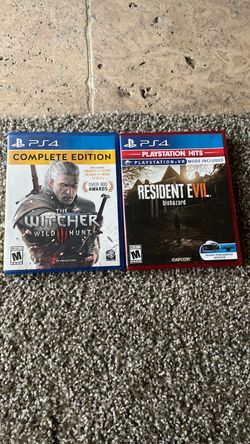The 🧙 Witcher🧙 wild hunt complete edition cib tested & working & scratch free disc & 🧟resident evil 🧟☣️biohazard☣️ tested & working & scratch free