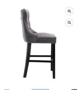 Velvet Bar Stools – Set of 2 (Gray)