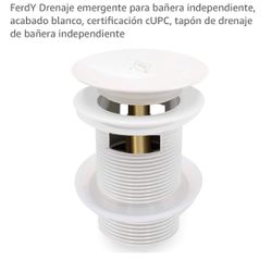 Drenaje Emergente Para Bañera Independiente (Blanco)