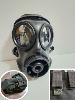 Avon FM12 CBRN Gas Mask Size 2 Medium + 40mm Filter & Eagle USA Tactical Pouch