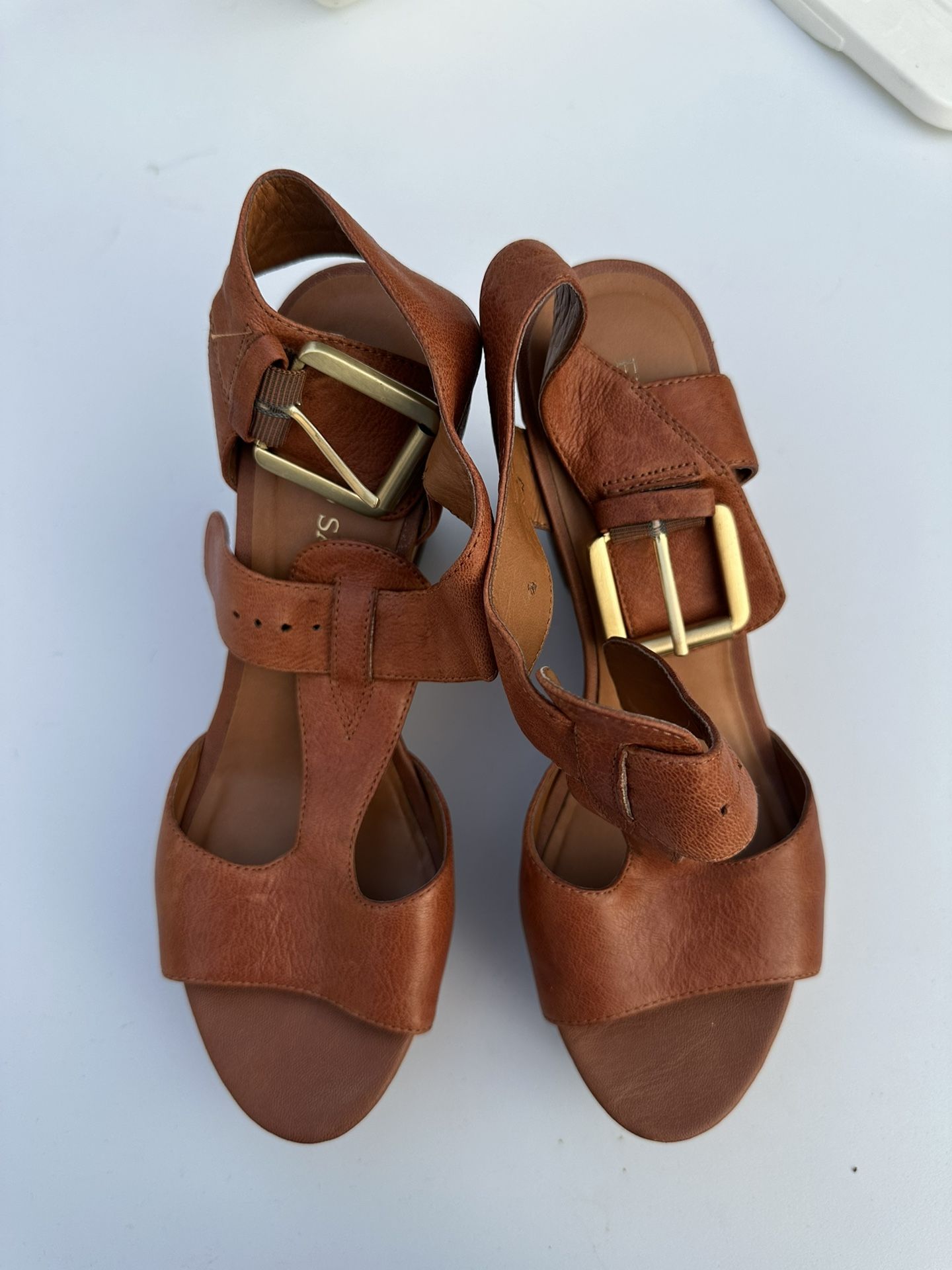 Franco Sarto Brown 8.5 Wedge Heel 