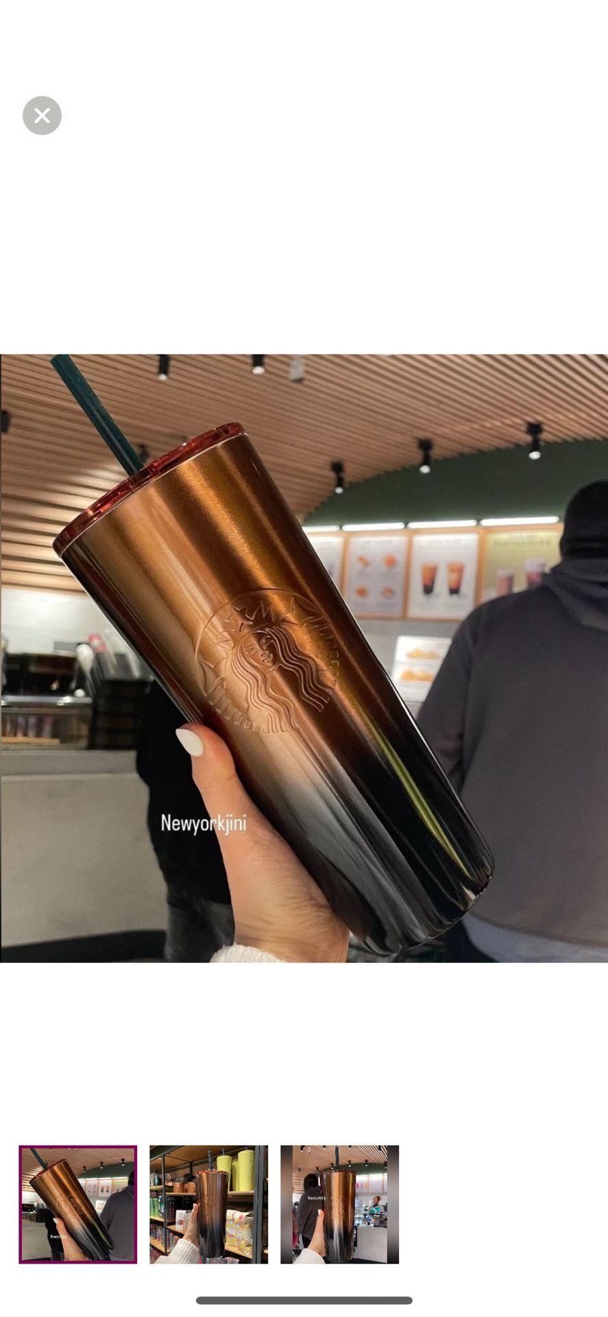 New Gold Brown Copper Ombre Starbucks Large Tumbler Hot Or Cold