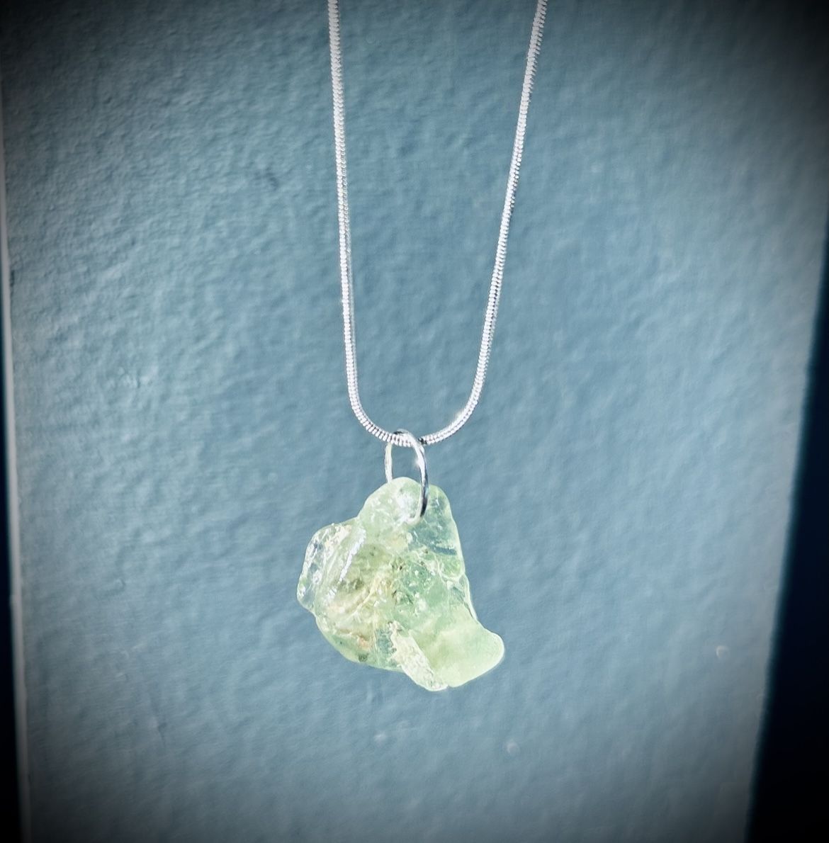 A Pretty Piece Of Bonfire Sea Glass On Sterling Silver