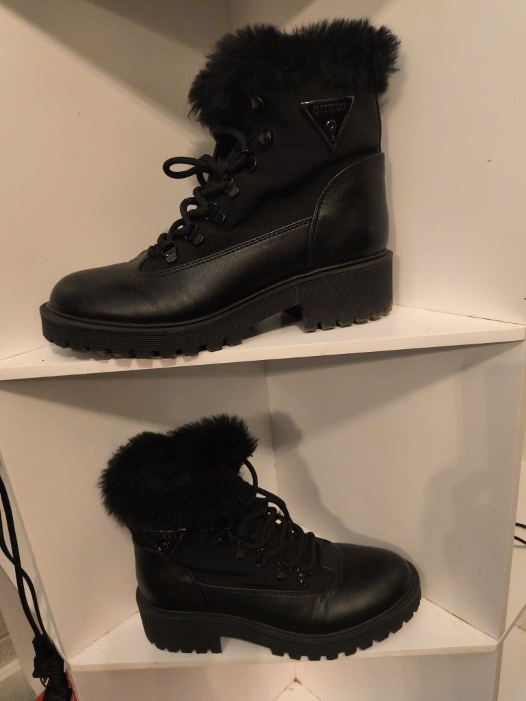 Guess Black Fur Boots