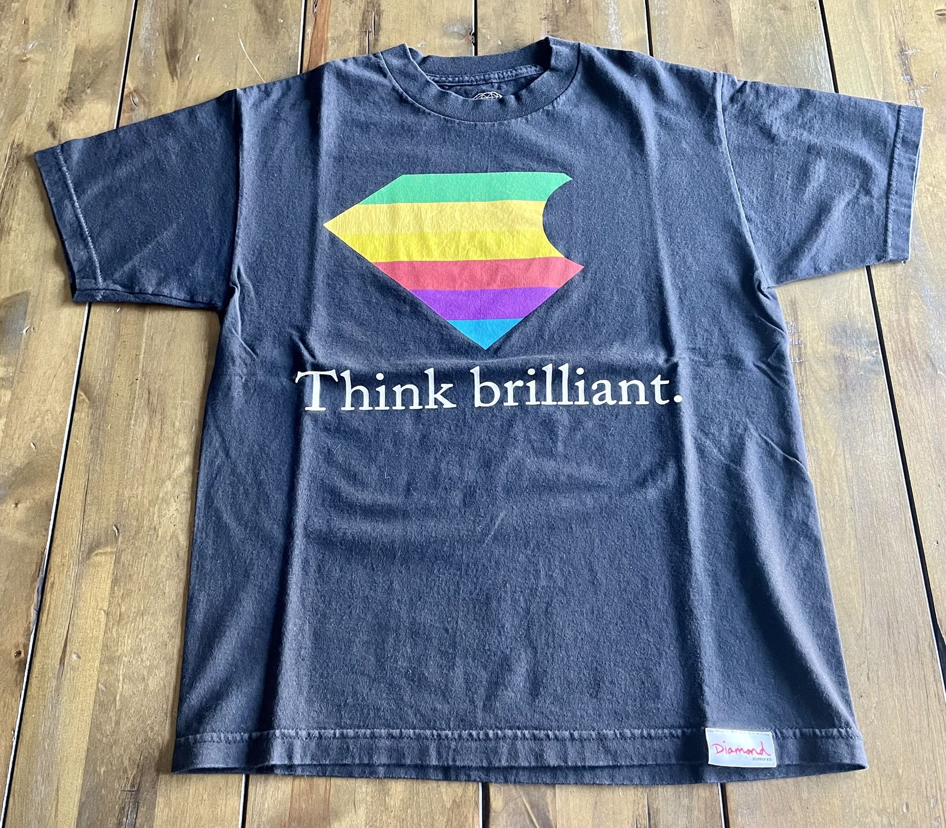 Diamond Supply Co. “Apple Think Brilliant” Tee Shirt - Mens Medium - Black