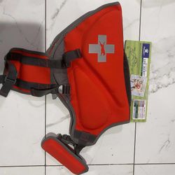 NWT Top Paw Dog Life Jacket, Reflective Adjustable Flotation Device Red Size L
