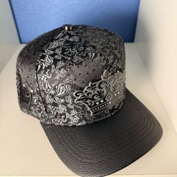 Black Paisley Crown Snapback Hat