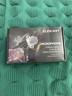 ELEGIANT Y20 Micrófono de condensador portátil de 0.138 in Plug & Play con trípode soporte de grabación para el hogar, para ordenador, smartphone, iP