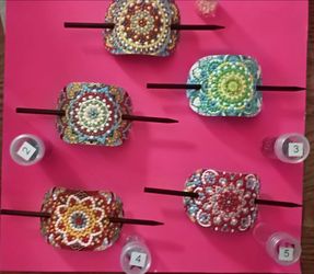 Retro Diamond painted sealed barettes