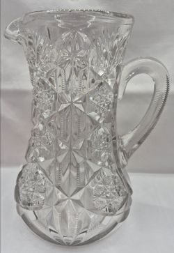 Large Crystal MCM Cut Glass Pitcher